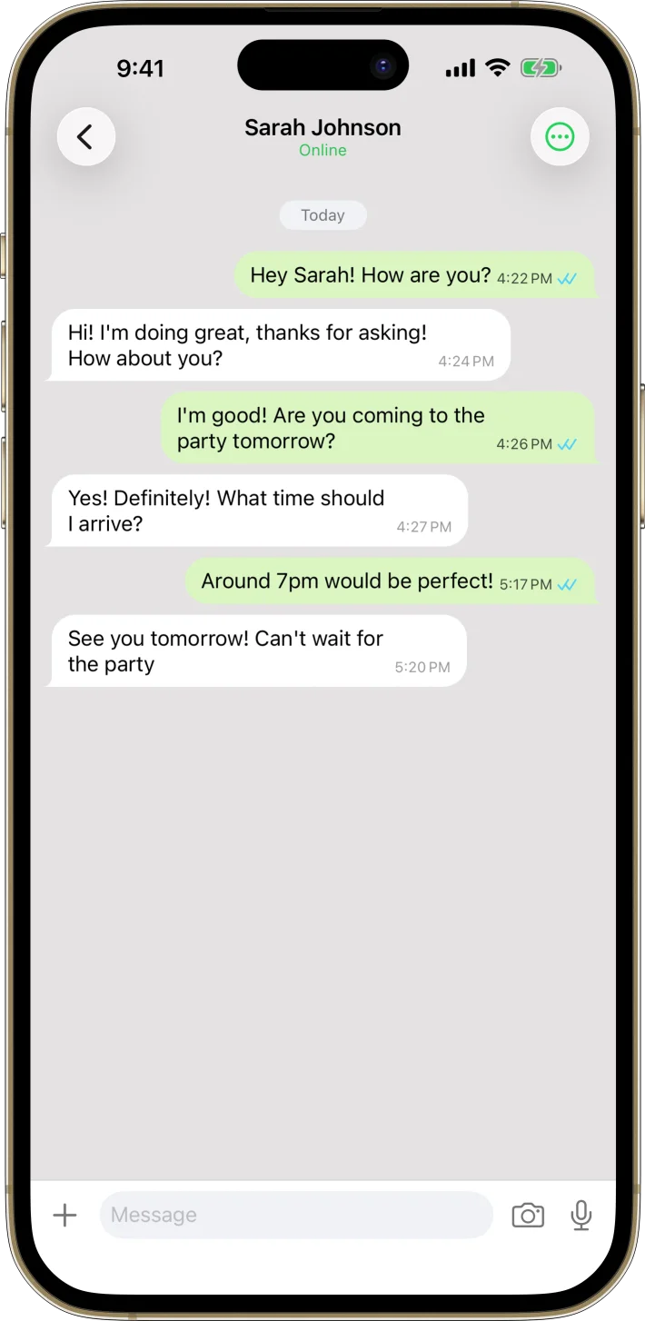 MsgFlow iOS starter kit UI screenshot