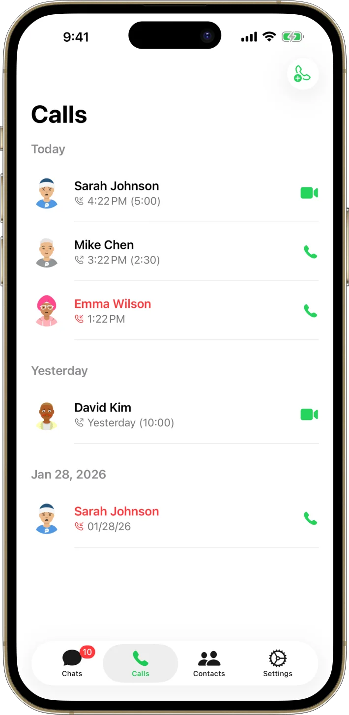 MsgFlow iOS starter kit UI screenshot