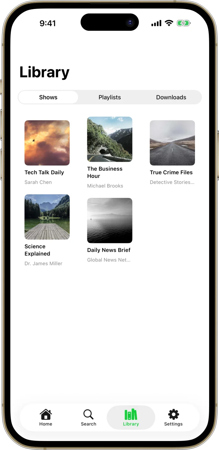 PodCastPro iOS starter kit UI screenshot