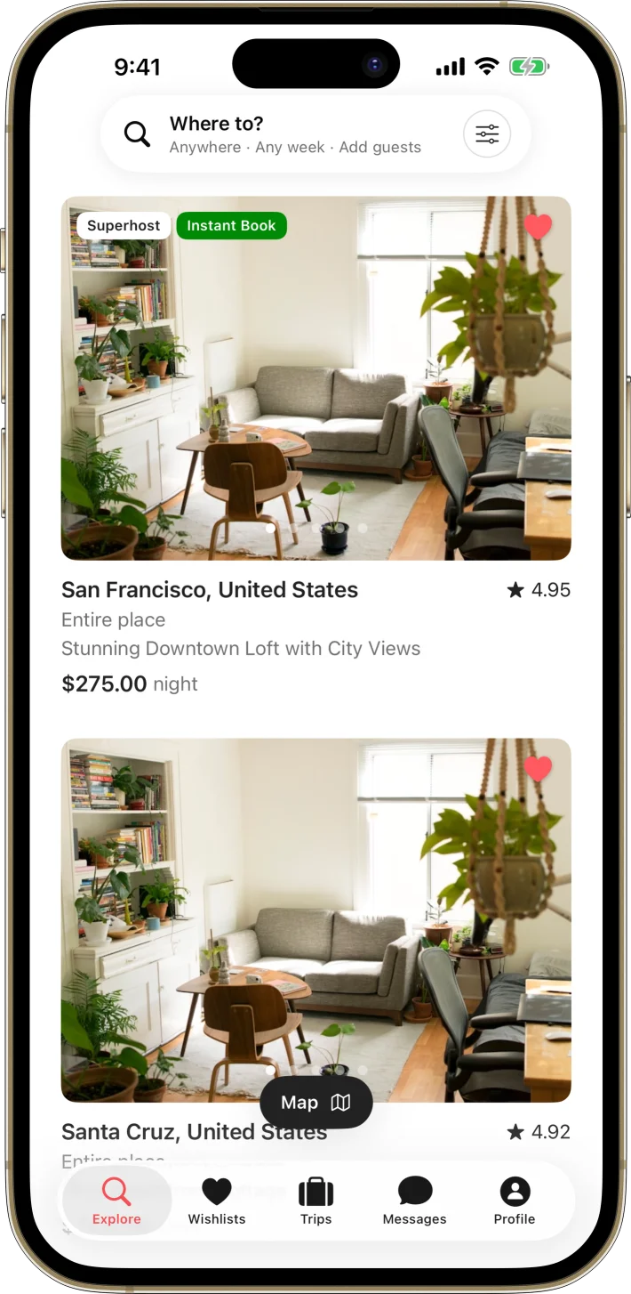 StayBook iOS starter kit UI screenshot