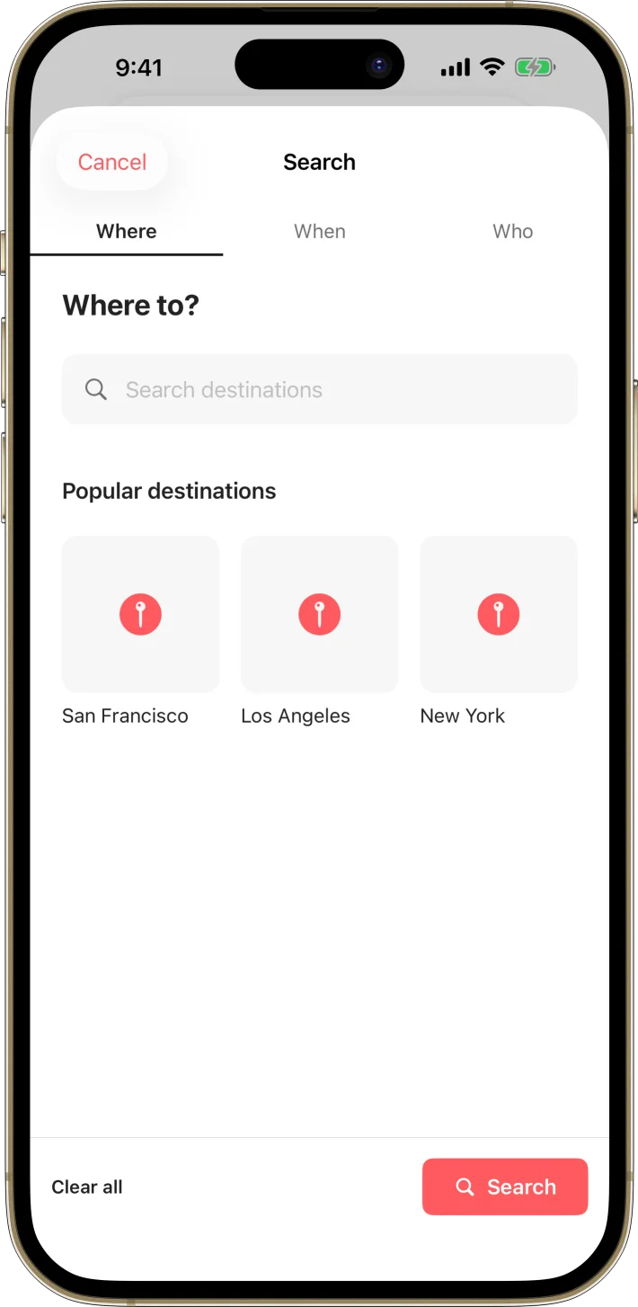 StayBook iOS starter kit UI screenshot