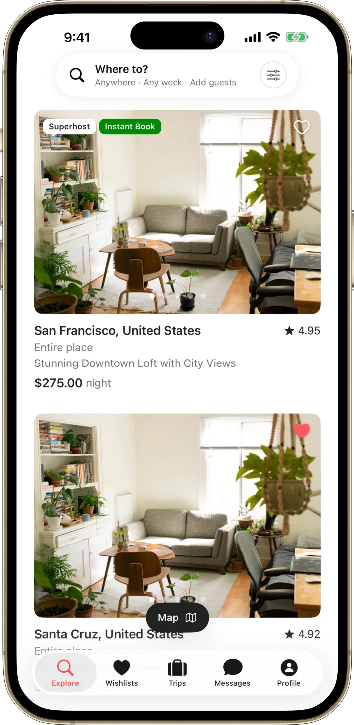 StayBook iOS starter kit UI screenshot