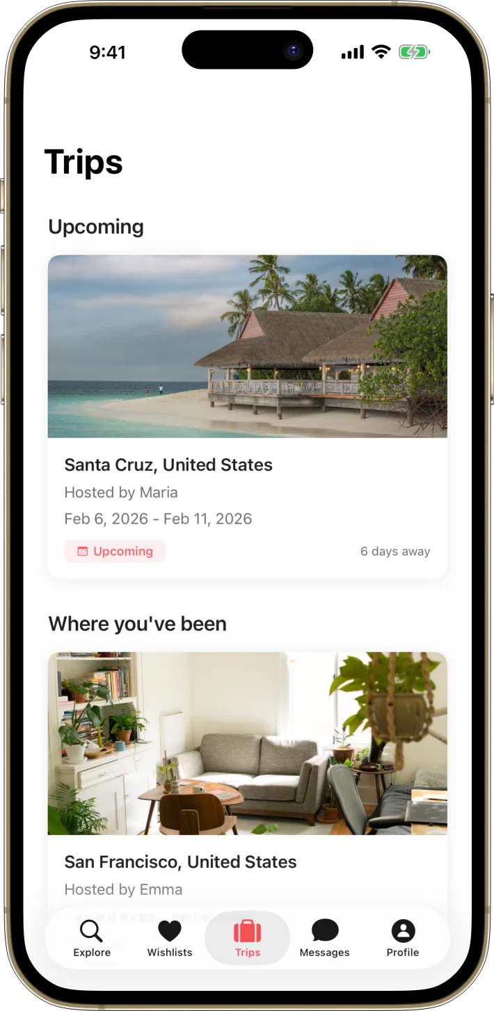StayBook iOS starter kit UI screenshot
